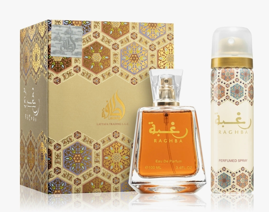 Raghba Lattafa 100ml eau de parfum +deodorant